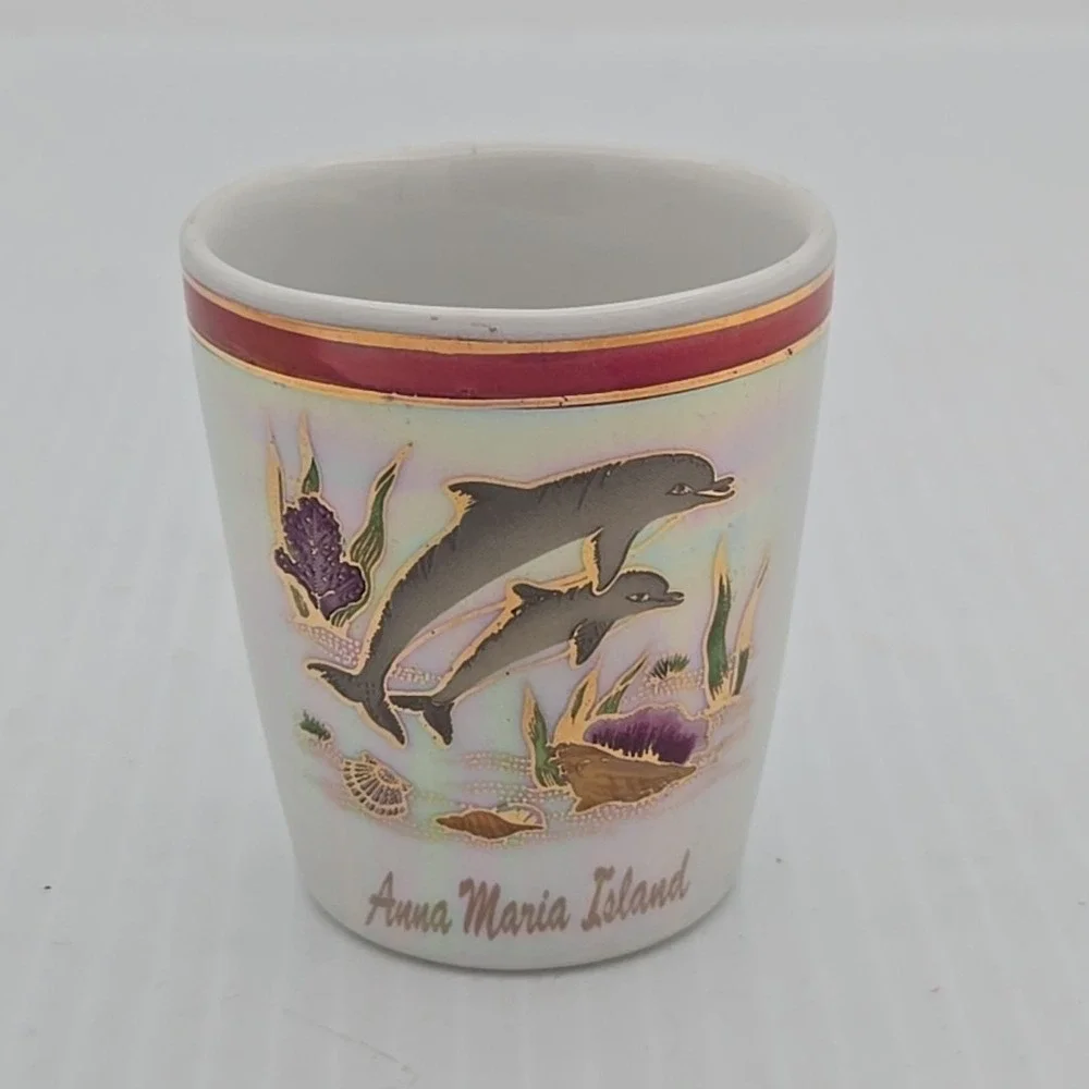 Anna Maria Island Florida Standard Shot Glass With Dolphins